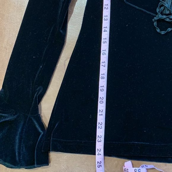 Vintage Anna-Bella Black Velvet Poet's Shirt, Women's Med - Picture 3 of 8